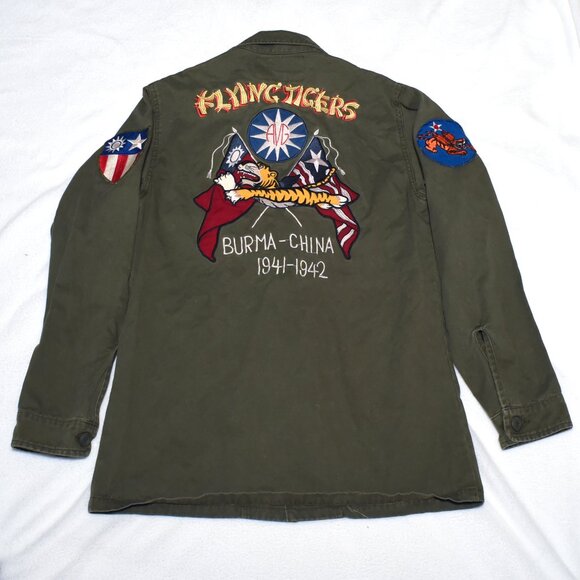 Schott NYC MIL-J-6181 Souvenir Jacket Shirt Flying Tiger Vietnam Jacket Military - Picture 6 of 6